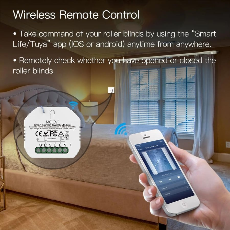 وحدة ستائر ذكية WiFi – تحكم من التطبيق