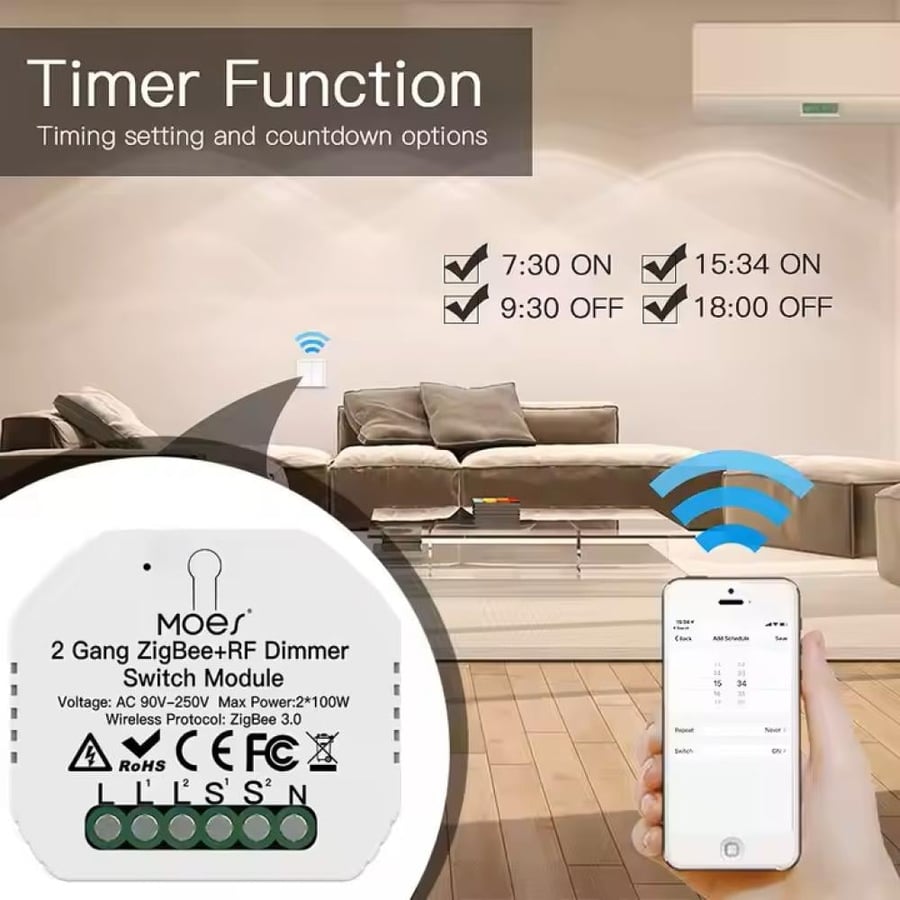 وحدة ستائر ذكية WiFi – تحكم من التطبيق