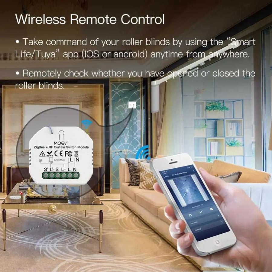 وحدة ستائر ذكية WiFi – تحكم من التطبيق