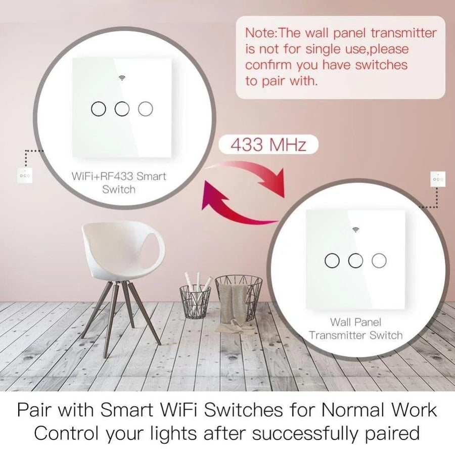 Smart glass Wi-Fi lighting key control via app and voice