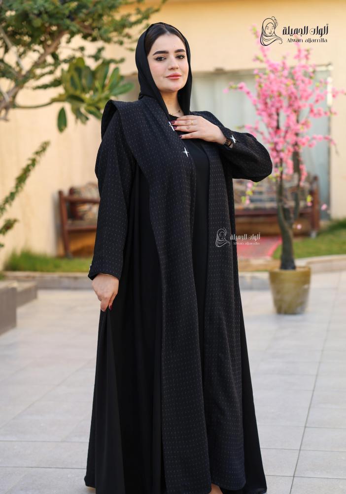 قماش كريب محبب ناعم لعباية سوداء