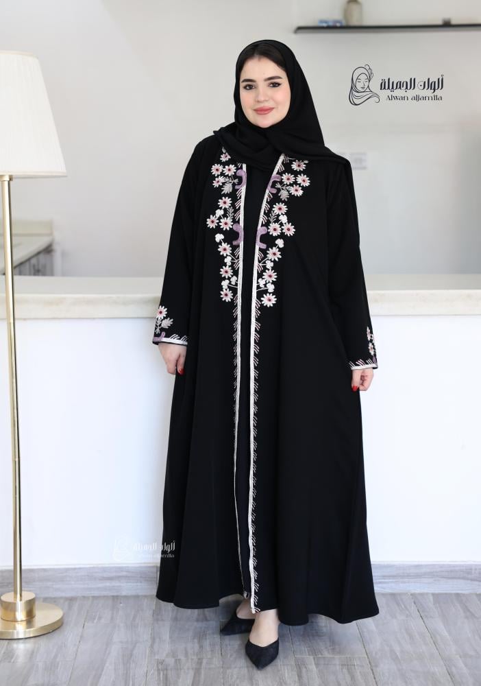 عباية مطرزة كريب اندونيسي فخمة للمناسبات