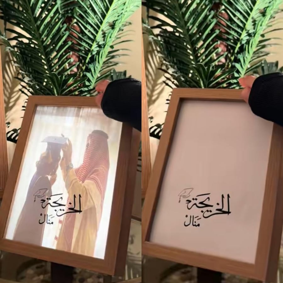 لوحة تخرج ( بالاسم ) تتحول لصورة حقيقية مضيئة ( الحجم الكبير )