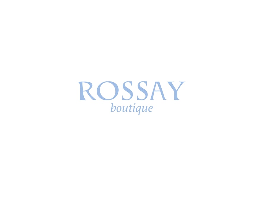 هوية بصرية جاهزة لمتاجر الأزياء والبوتيك (Rossay) | شعار + كيس + بوكس + بطاقة شكر + كرت شخصي