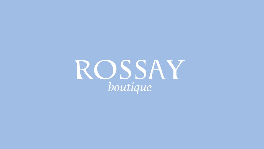 هوية بصرية جاهزة لمتاجر الأزياء والبوتيك (Rossay) | شعار + كيس + بوكس + بطاقة شكر + كرت شخصي
