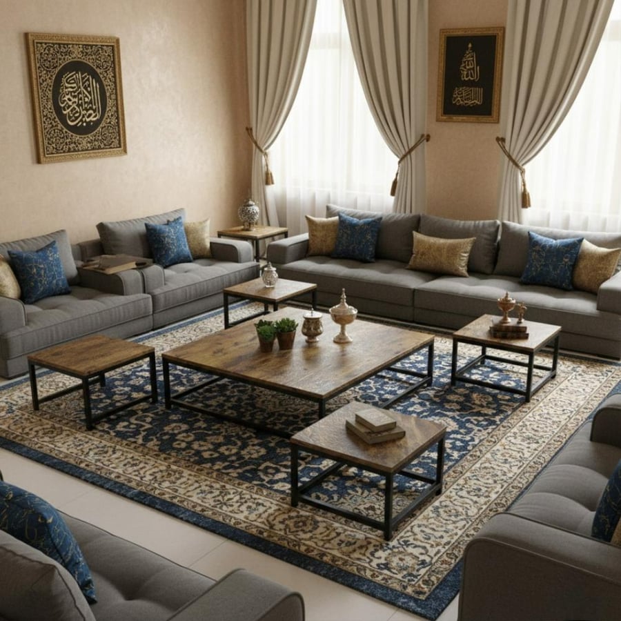 طقم طاولات خدمة مربعة بتصميم بسيط يألوان مختلفة