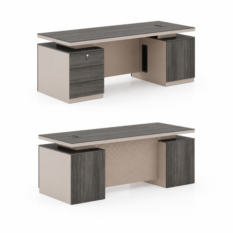 مكتب أنيق مقاس 160 سم بني غامق