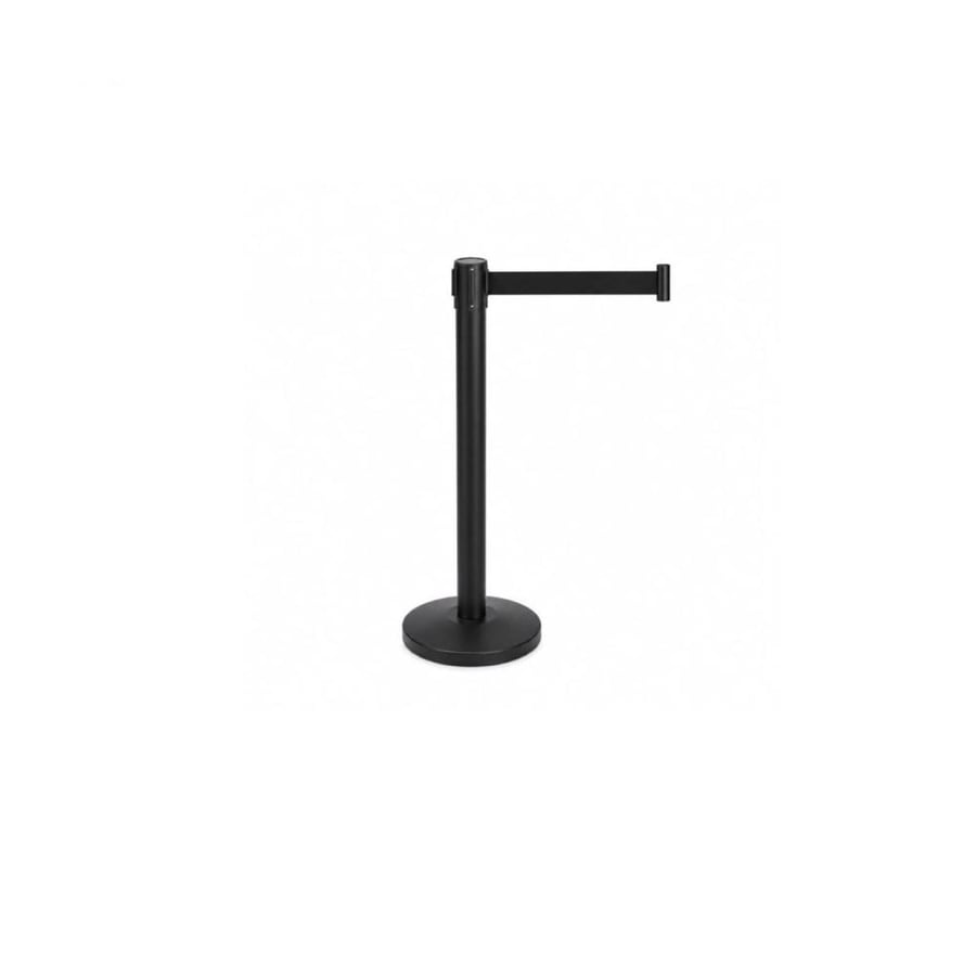 حاجز تنظيم مسارات وطوابير معدني أسود مع حزام سحاب أسود 2 متر - (k 30802514)