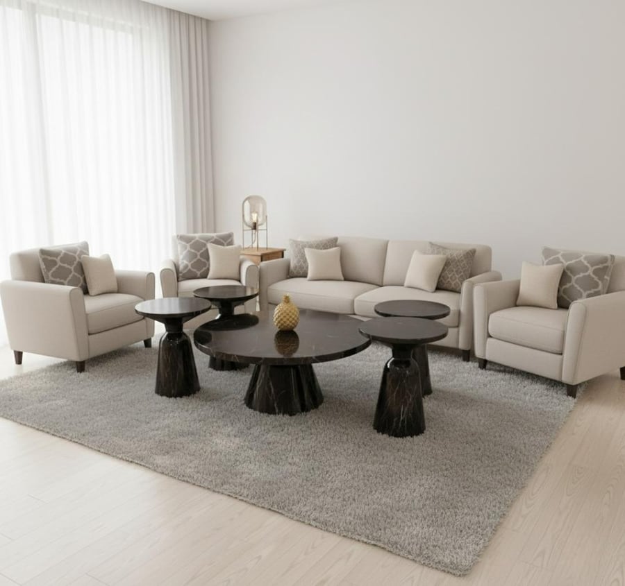 طقم طاولات خدمة بتصميم دائري بألوان مختلفة