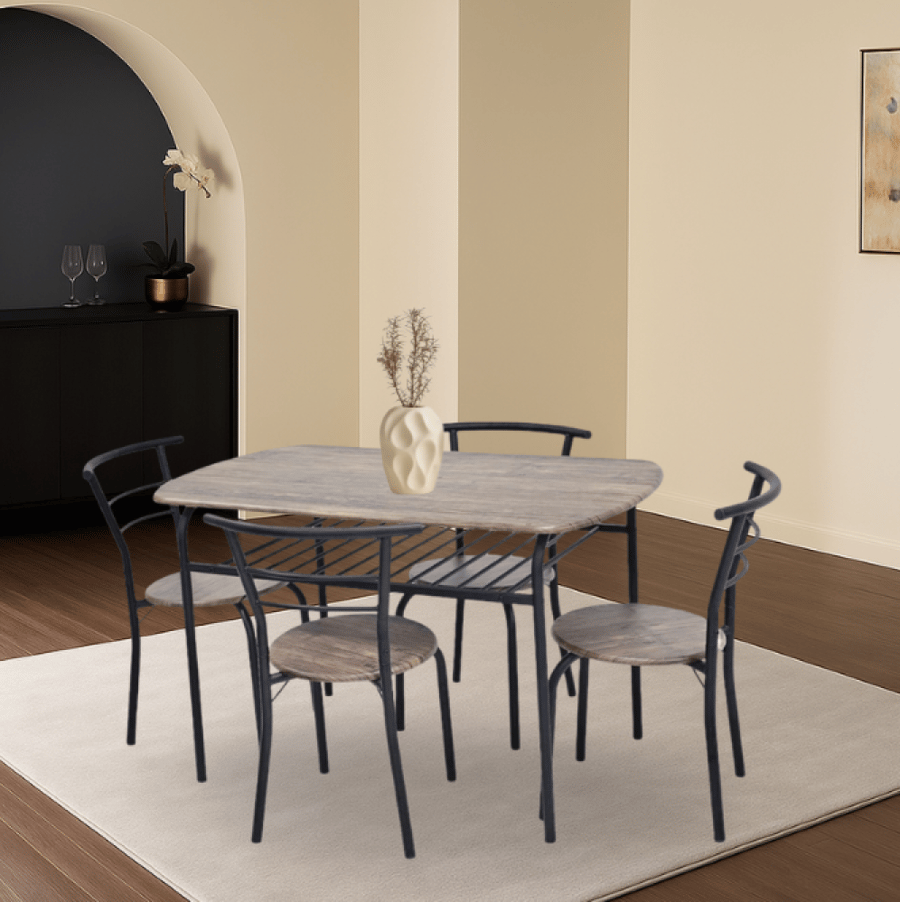 طاولة طعام 4 كرسي بتصميم عصري يألوان مختلفة