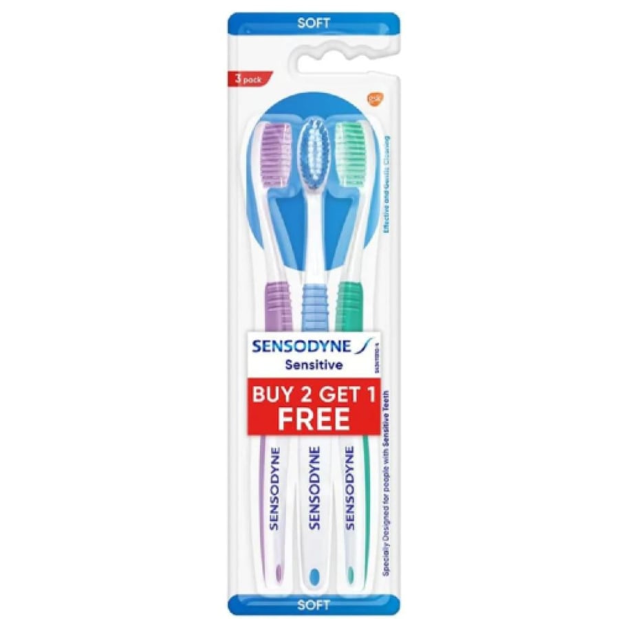 سنسوداين -  فرشاة أسنان للأسنان الحساسة 2+1 مجانا-  SENSODYNE