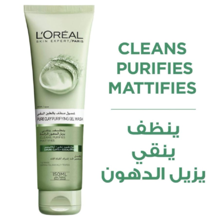 L'Oreal Paris - Pure Clay Cleansing Gel with Eucalyptus for Oily Skin - 150 ml
