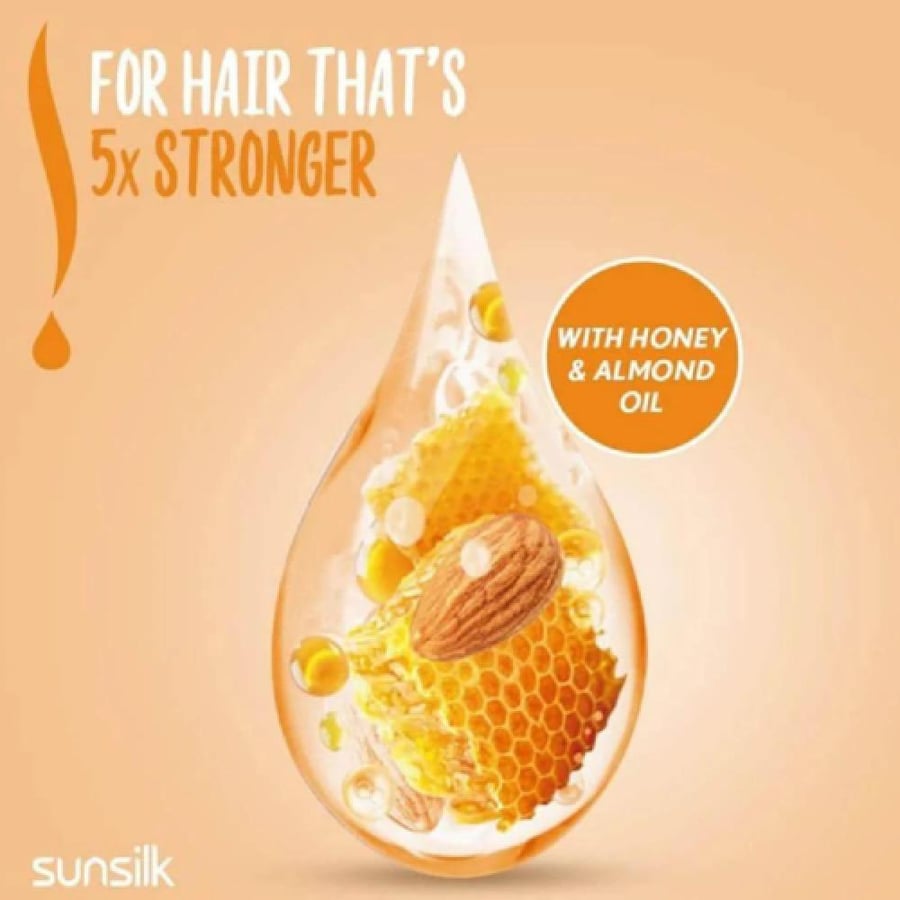 صانسيلك - شامبو للشعر بزيت اللوز والعسل ضد التقصف - 400 مل - sunsilk
