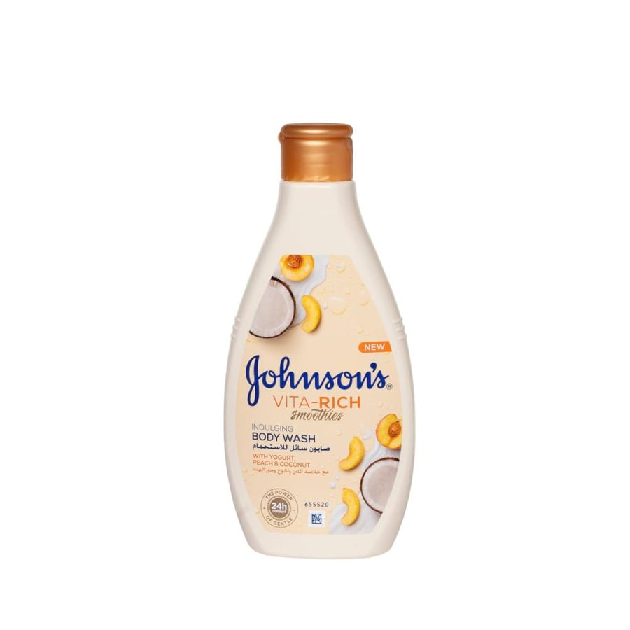 جونسون - غسول الجسم فيتا ريتش باللبن والخوخ وجوز الهند - 250 مل Johnson's Vita-Rich Body Wash Milk, Peach & Coconut – 250ml