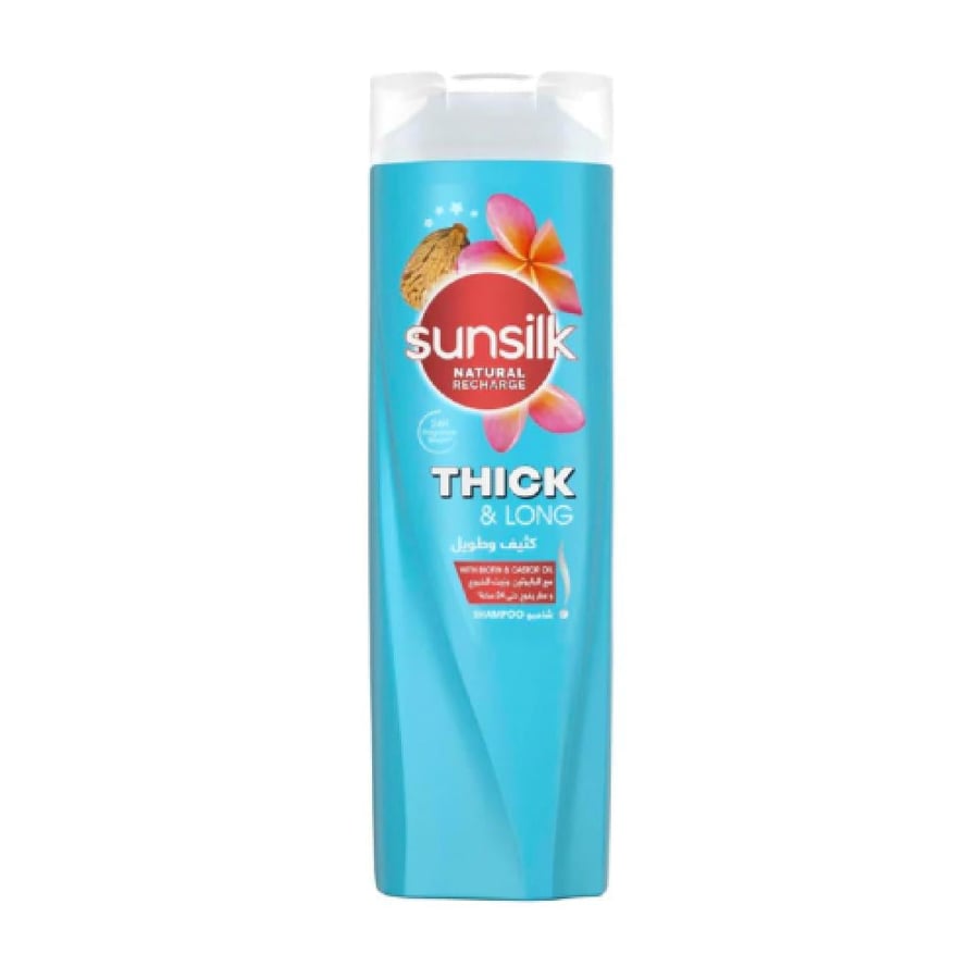 صانسيلك - شامبو للشعر كثيف وطويل مع البايوتين وزيت الخروع - 400 مل - sunsilk