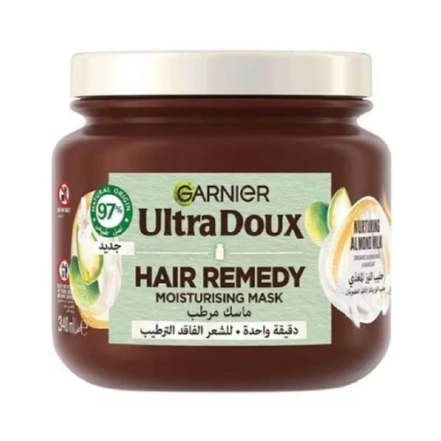 غارنييه - ماسك شعر الترا دوكس مرطب بحليب اللوز للشعر فاقد الترطيب - 340 مل - GARNIER