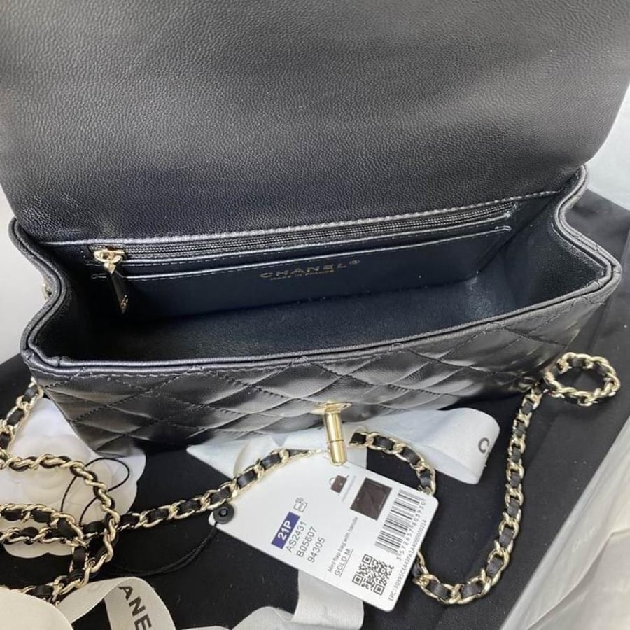 شانيل ‏top handle mini rectangular flap bag ميني