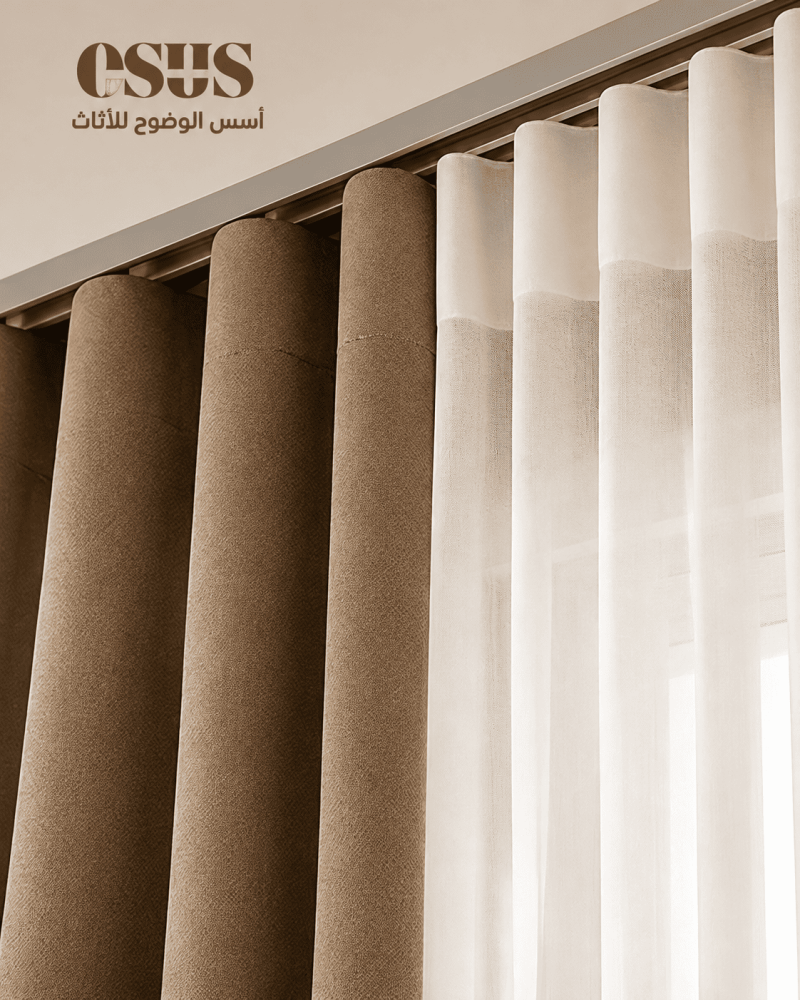 ستارة بيج مع شيفون أبيض بتصميم مودرن فاخر - خطين
