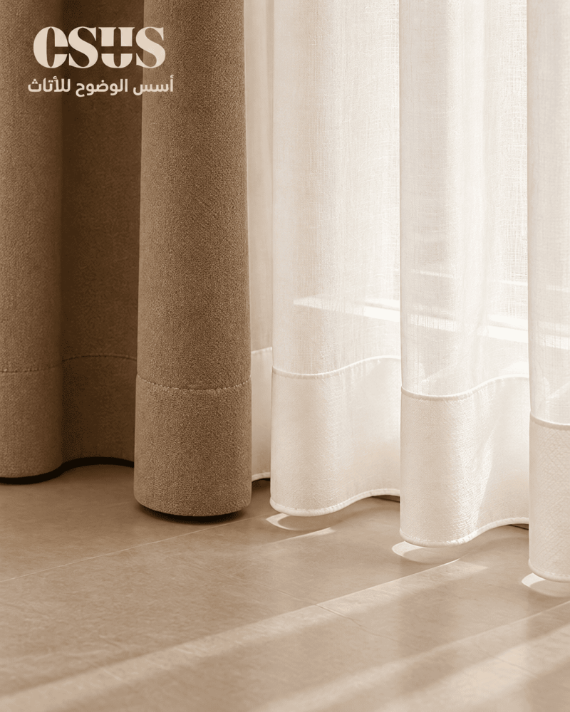 ستارة بيج مع شيفون أبيض بتصميم مودرن فاخر - خطين