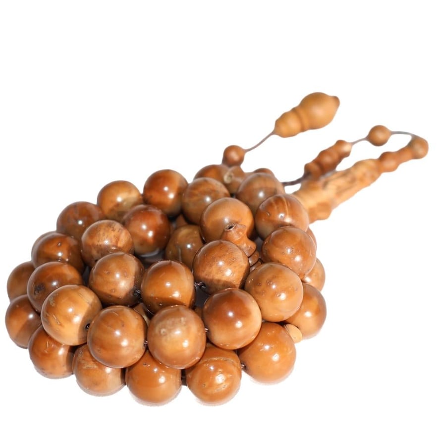 مسباح خشب الكوك 12 مل بشاهد منقوش