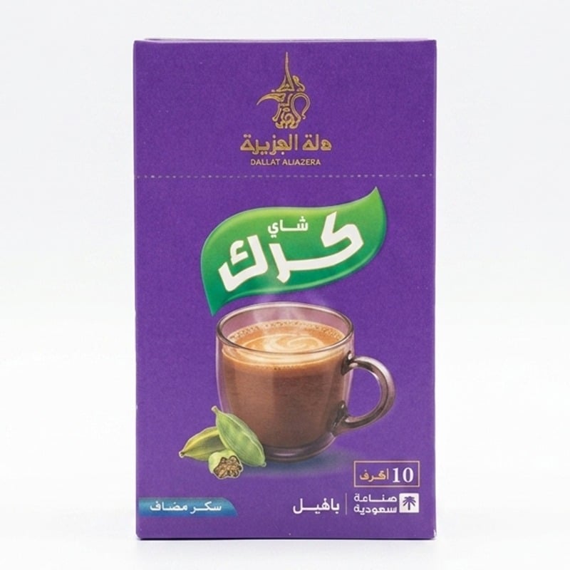 شاي كرك الجزيرة بالهيل بالسكر – 10 أكياس