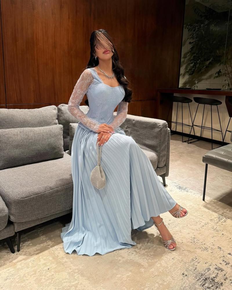 Evening dress sky blue