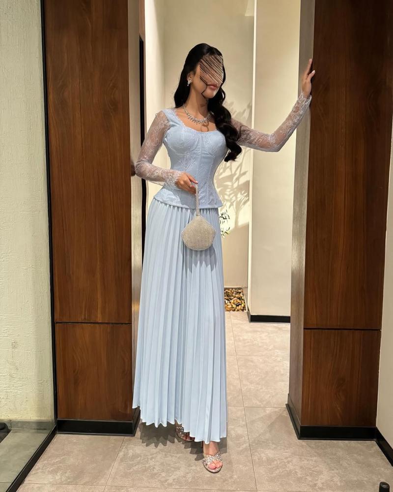Evening dress sky blue