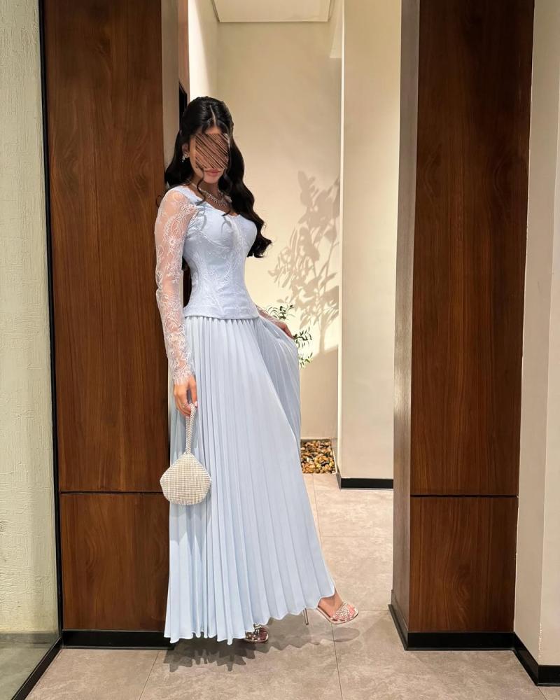 Evening dress sky blue