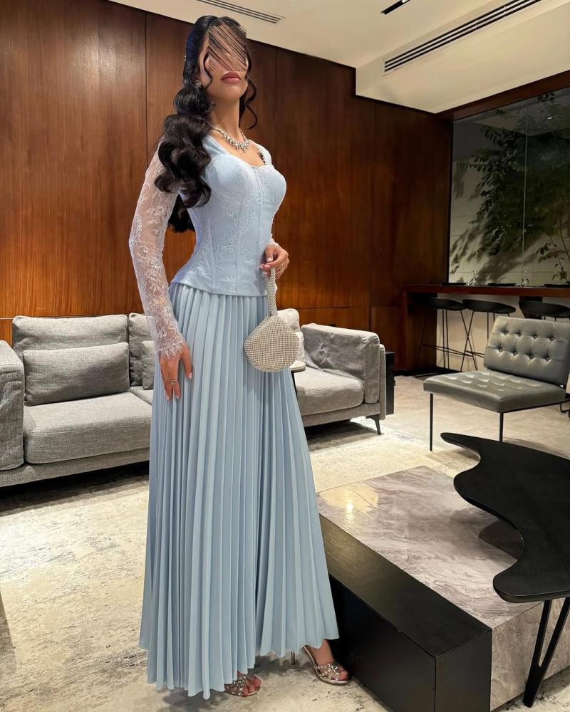 Evening dress sky blue