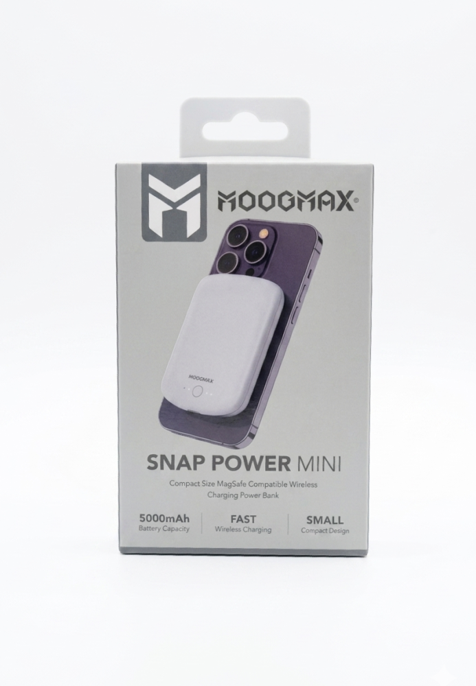 بنك طاقة لاسلكي مغناطيسي صغير الحجم من نوع Moogmax Snap Power Mini