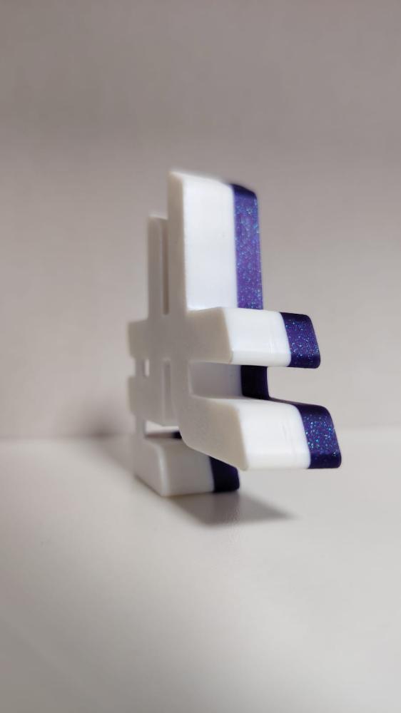 مجسم رمز الريال السعودي (10 حبات) | 3D Printed Riyal Symbol