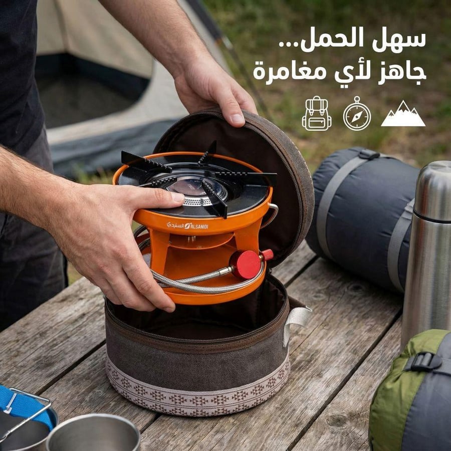 موقد غاز سرهيد برتقالي بقاعدة مع لي بجراب 773009