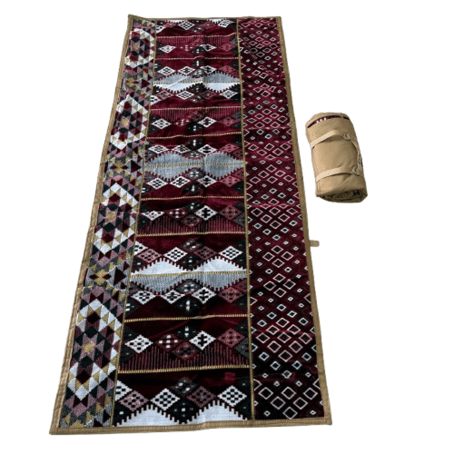 مدة تركية مبطنة 1*3م طوي نقش احمر