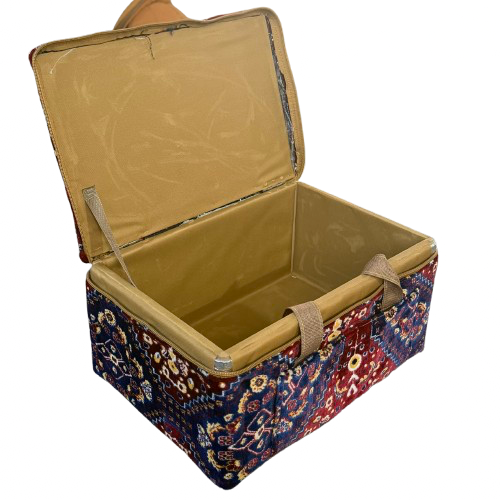 Blue fabric farm house container 50*35*25cm
