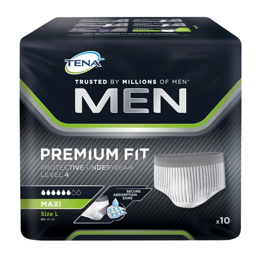 تينا كلوت حماية رجالي بريميوم مقاس 4 كبير 10 قطع . Tena Men Underwear Premium Large Level 4 10 Pcs