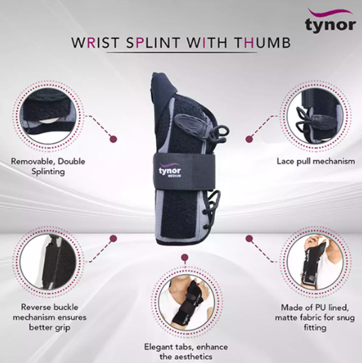 تينور جبيرة معصم مع ابهام TYNOR E 44 WRIST SPLINT WITH THUMB