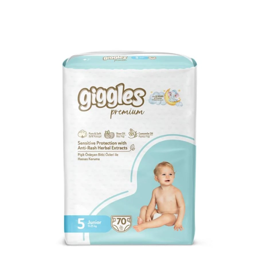 حفائض اطفال جيجلز بريميوم ميجا Giggles Premium Mega