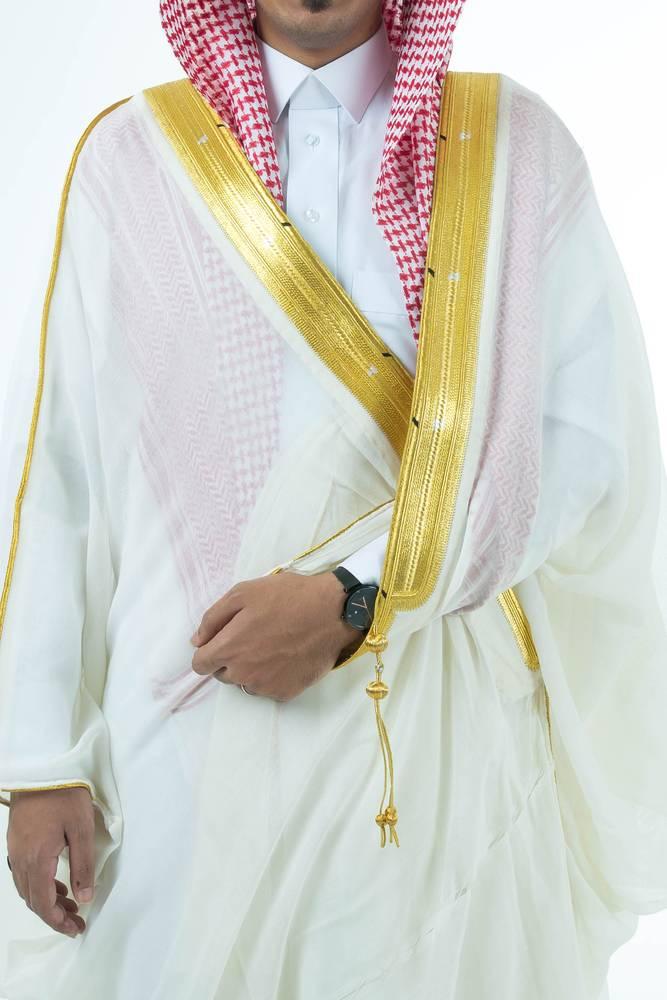 Men's handmade Bousht, white color