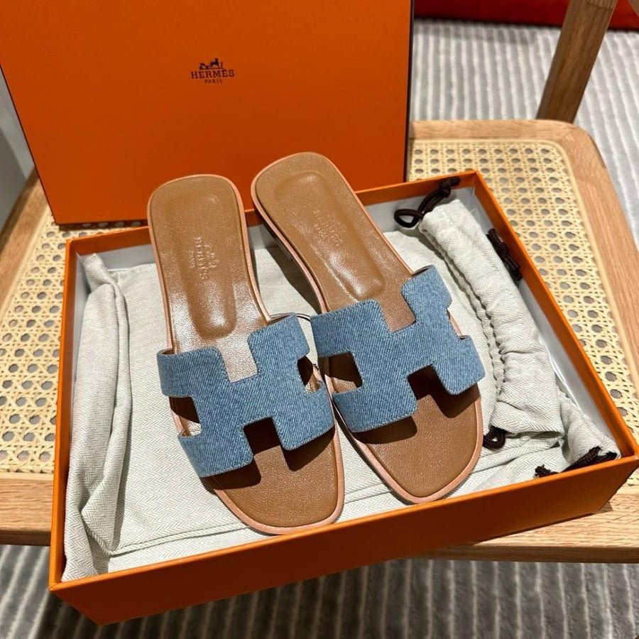 Hermes Oran Denim Sandals
