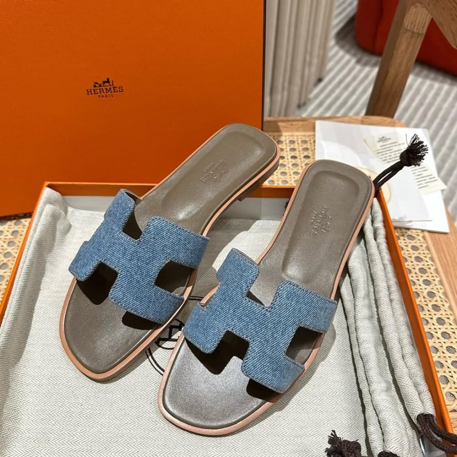 Hermès Oran Denim Sandals