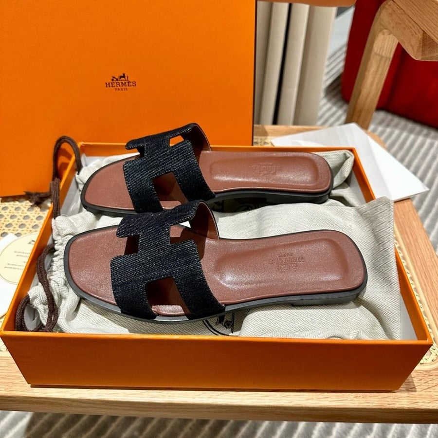 Hermes Oran Denim Sandals