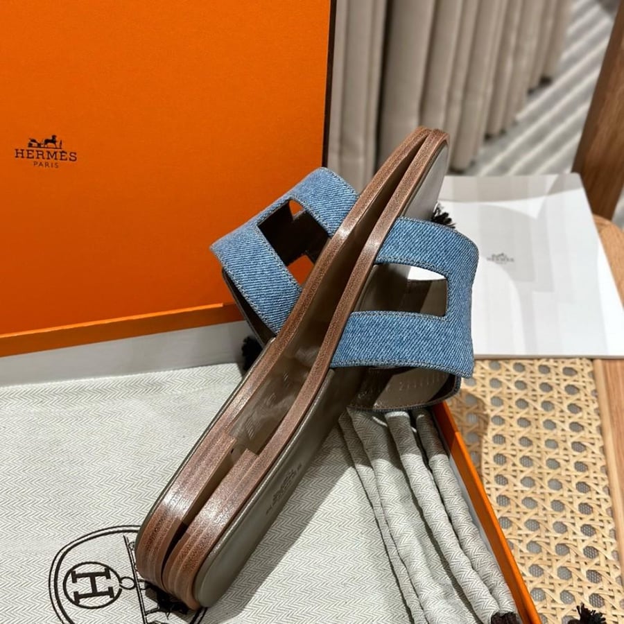 Hermès Oran Denim Sandals