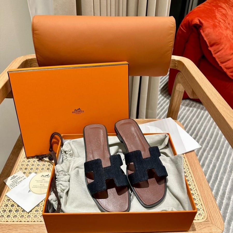 Hermes Oran Denim Sandals