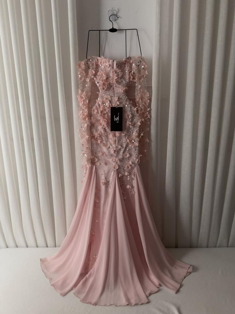 Pink dress, its inserts were made by a supplier of georgette