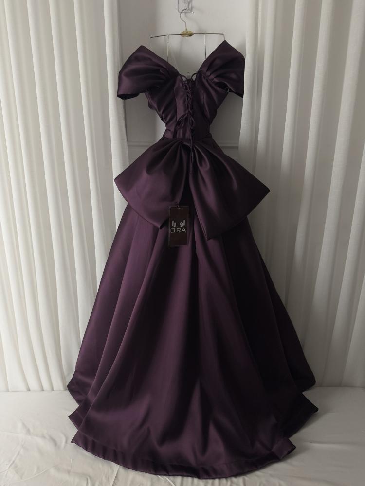 Mikado lace dress with a train, 4 colors