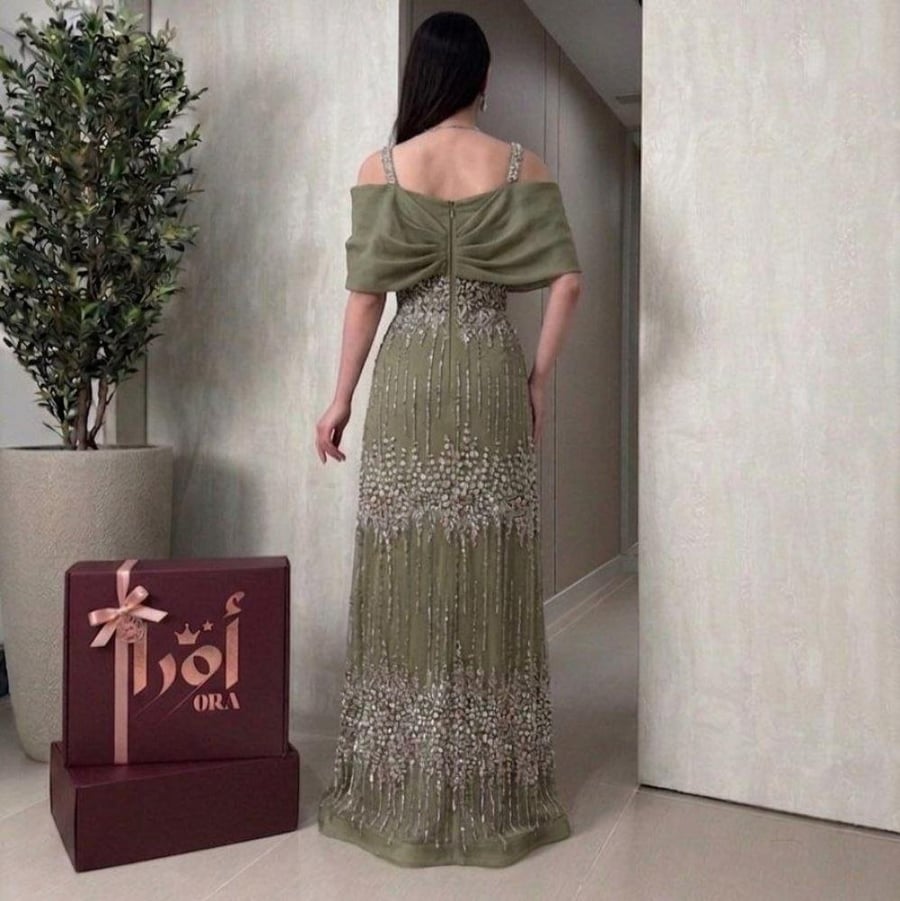 Tiffany-style sequined evening dress, Barbie-inspired design