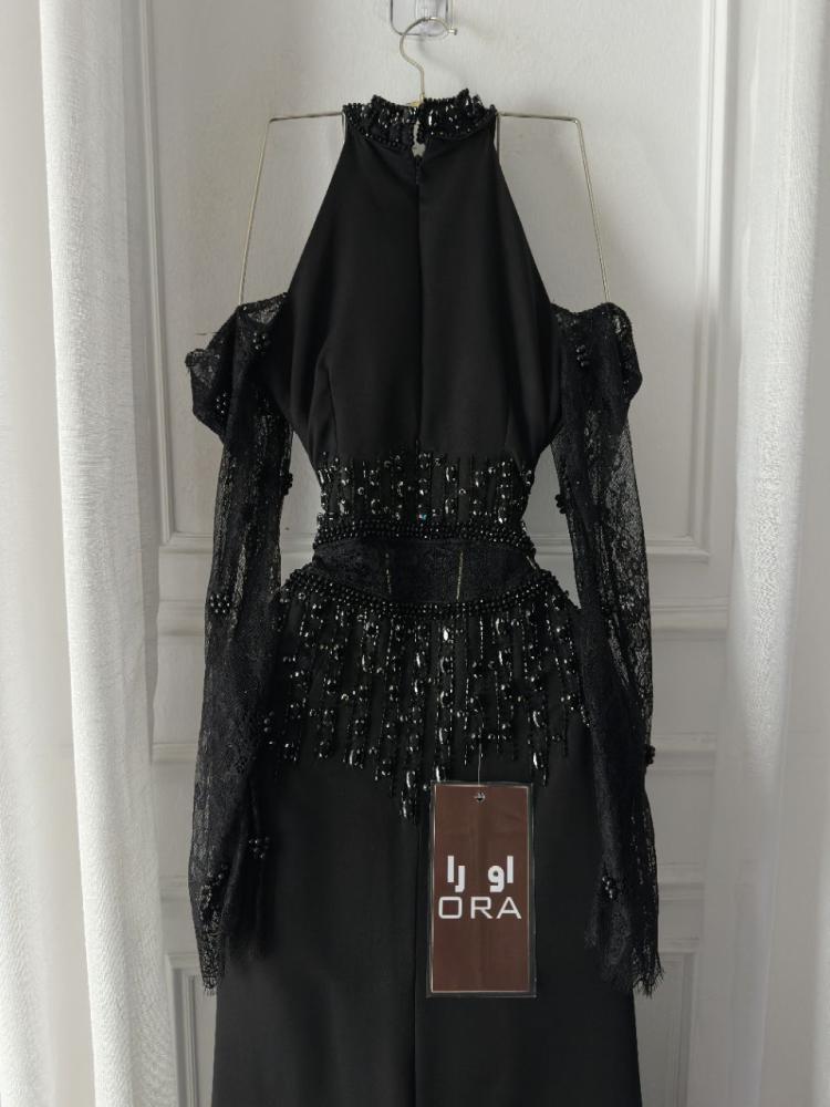 فستان اسود باربي وتطريز يدوي