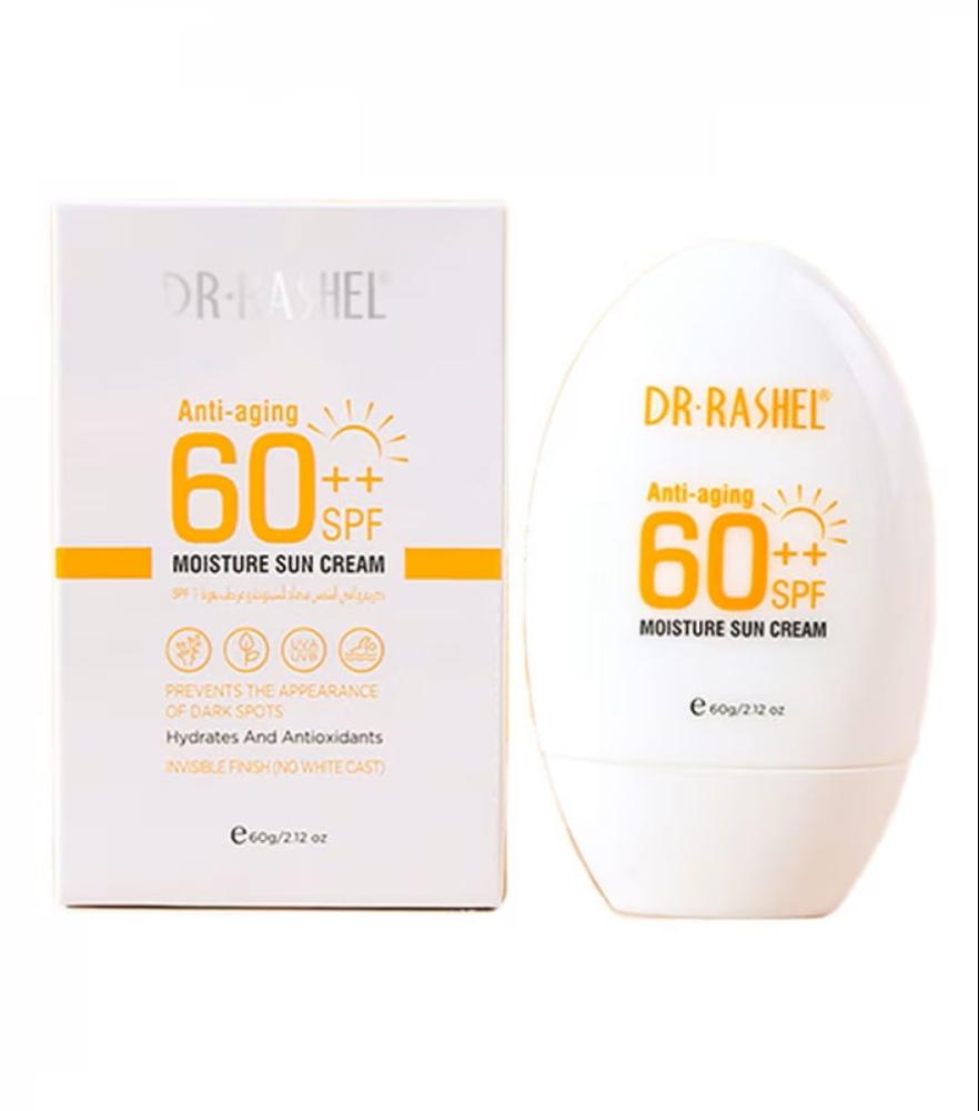 دكتور راشيل واقي شمس SPF60+ 60 جم – حماية 24 ساعة ومضاد للشيخوخة – عطارة رضوان