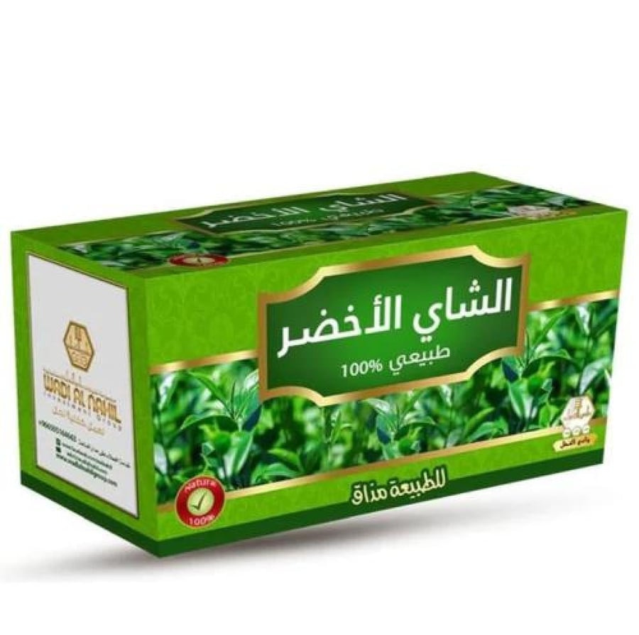 عبوة الشاي الأخضر الطبيعي من وادي النحل 30 كيس شاي