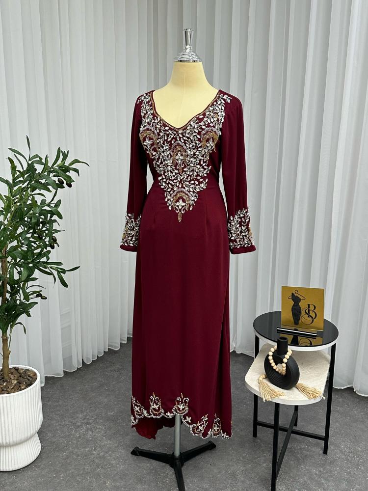 Burgundy Abaya